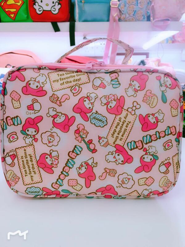 Hello Kitty-neceser impermeable con dibujos animados para mujer, bolsa de viaje, almacenamiento, organizador, estuche de belleza