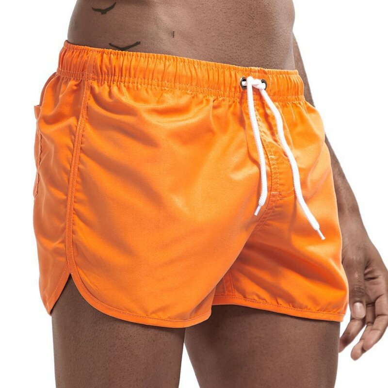 Shorts elegantes de secagem rápida para homens, calção de banho, cueca boxer, cuecas, material elástico, verão