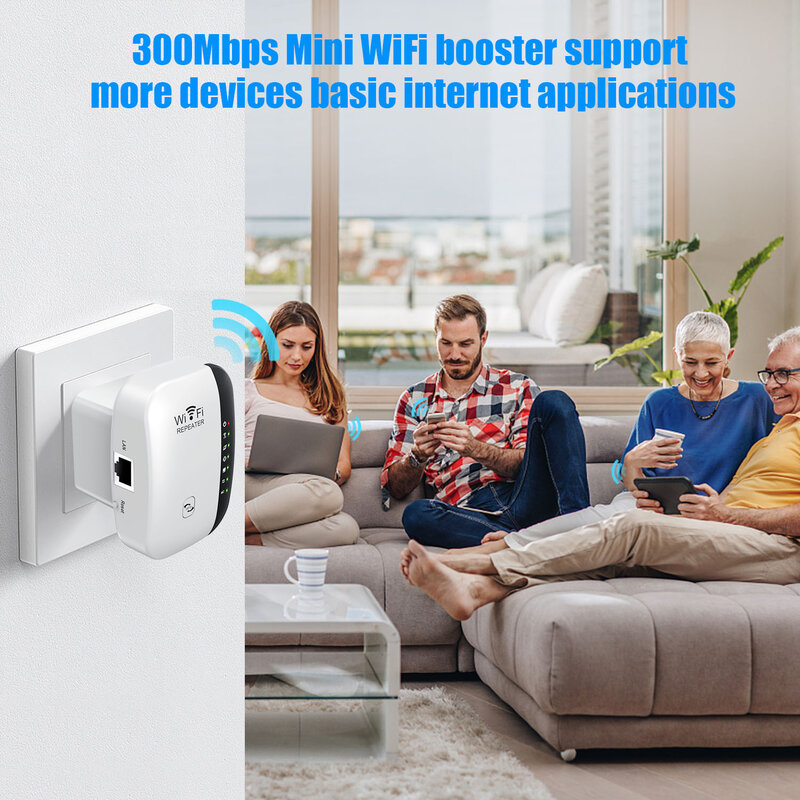 300Mbps Wireless WIFI Repeater 2.4G Router Wifi Range Extender Wi-Fi Signal Amplifier 802.11N Network Card Adapter for PC