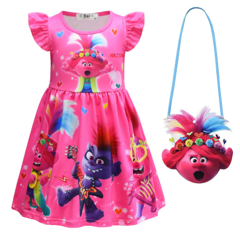 Детское летнее платье с рукавами-фонариками, с оборками