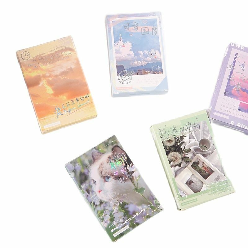 6 diseños, 27 unids/set/set, notas de viaje románticas, tarjeta LOMO DIY, estilo INS, paisaje, Mini tarjetas de felicitación, tarjeta de mensaje, regalo