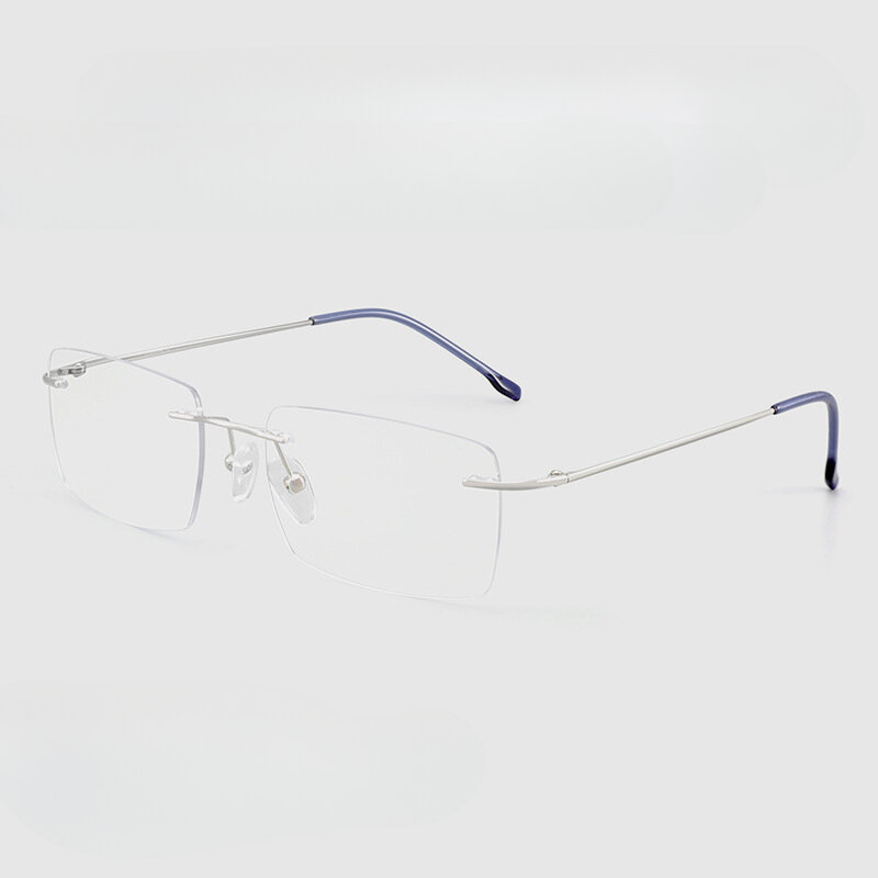 Lunettes de presbytie anti-lumière bleue en titane pur pour hommes et femmes, lunettes carrées sans monture, lunettes de myopie, bord coupé, mode professionnelle, nouveau