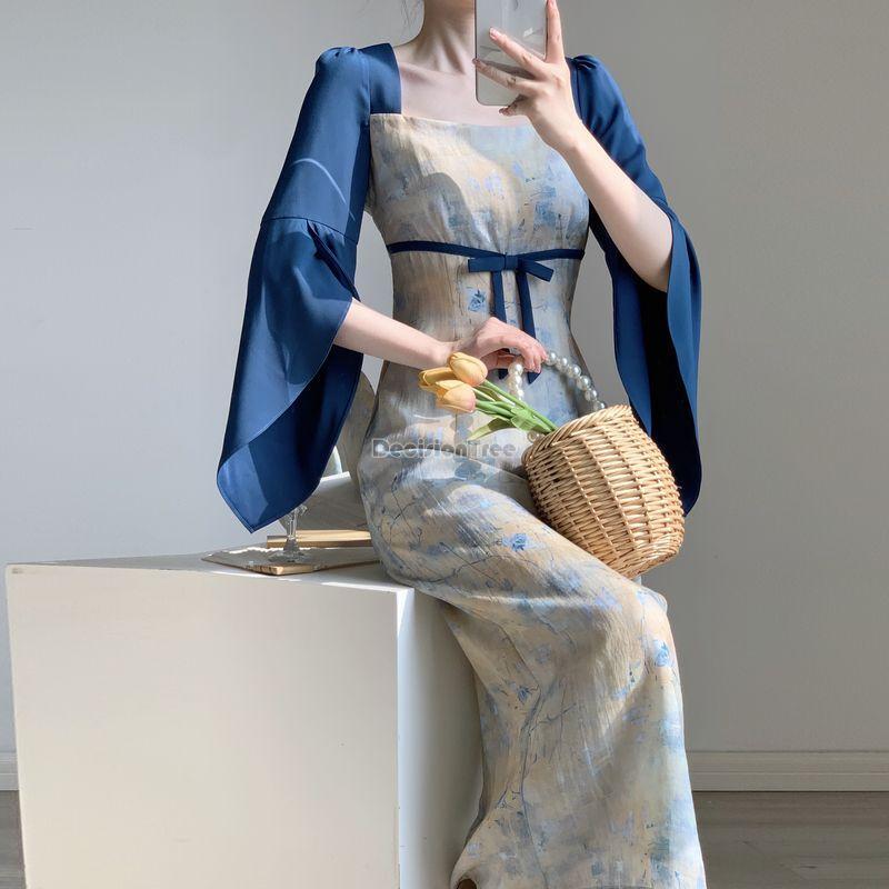2023 Nieuwe Verbeterde Mode Chinese Oude Stijl Jurk Pak Elegante Casual Lente Zomer Slanke Vrouwen Dagelijkse Fee Hanfu Jurk