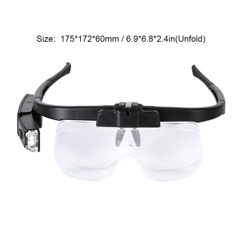 Lupa Electrónica ajustable, gafas de aumento con lente extraíble, gafas multiusos recargables para el hogar