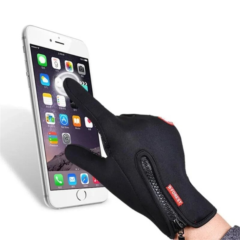 Guanti da uomo invernali caldo Touchscreen Sport pesca antivento sci esercito ciclismo Snowboard guanti termici da donna con cerniera antiscivolo