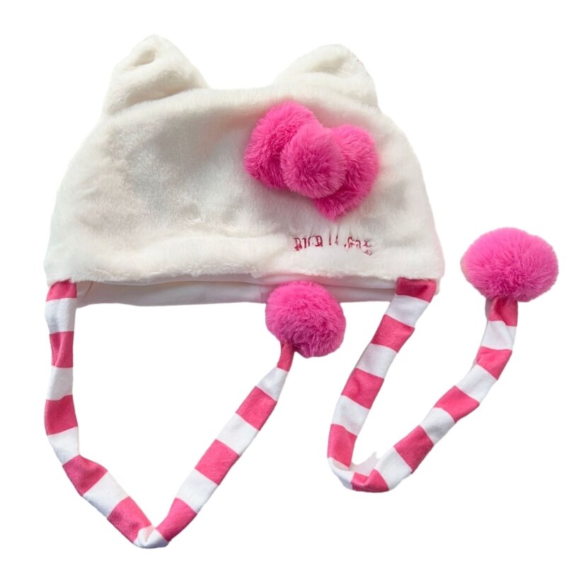 Cappello elastico antivento per orecchie gatto Cappelli a forma orecchie gatto addensati per adolescenti adulti