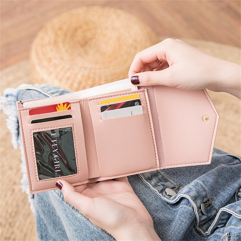 Mini Bolso pequeño rosa para mujer y niña, cartera portátil con borla colgante, tarjetero, monedero de moda