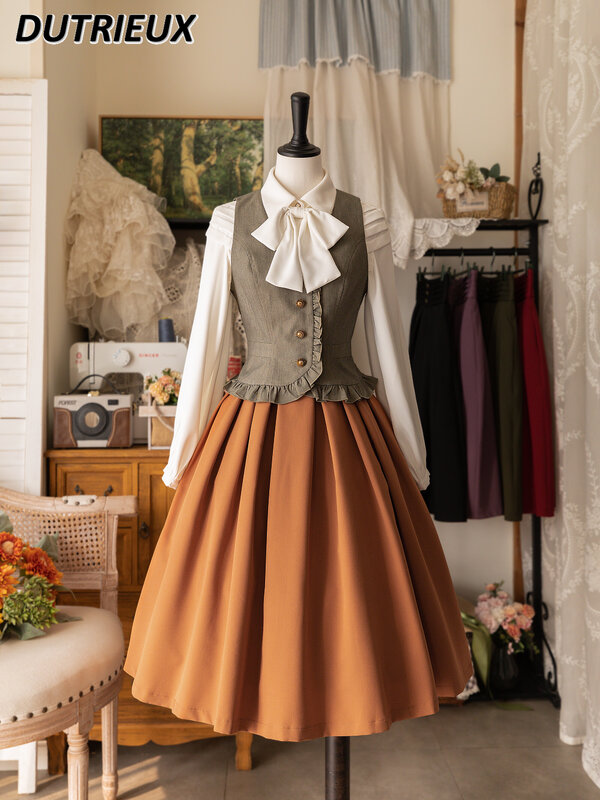 Elegant Casual Spring and Autumn Skirts for Women All-Match 2024 New Solid Color Simple A Line Ladies' Mid-length Skirt