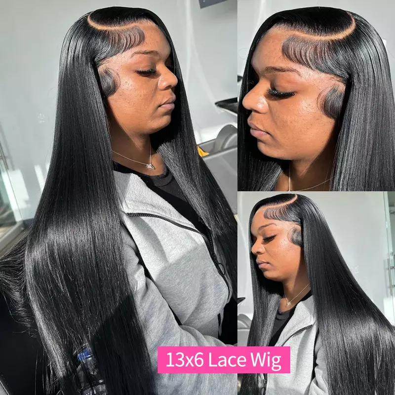 Straight 13x6 Hd Lace Front Wigs For Women Brazilian Glueless 30 40 Inch Bone Straight Human Hair Pre Plucked Frontal Wig