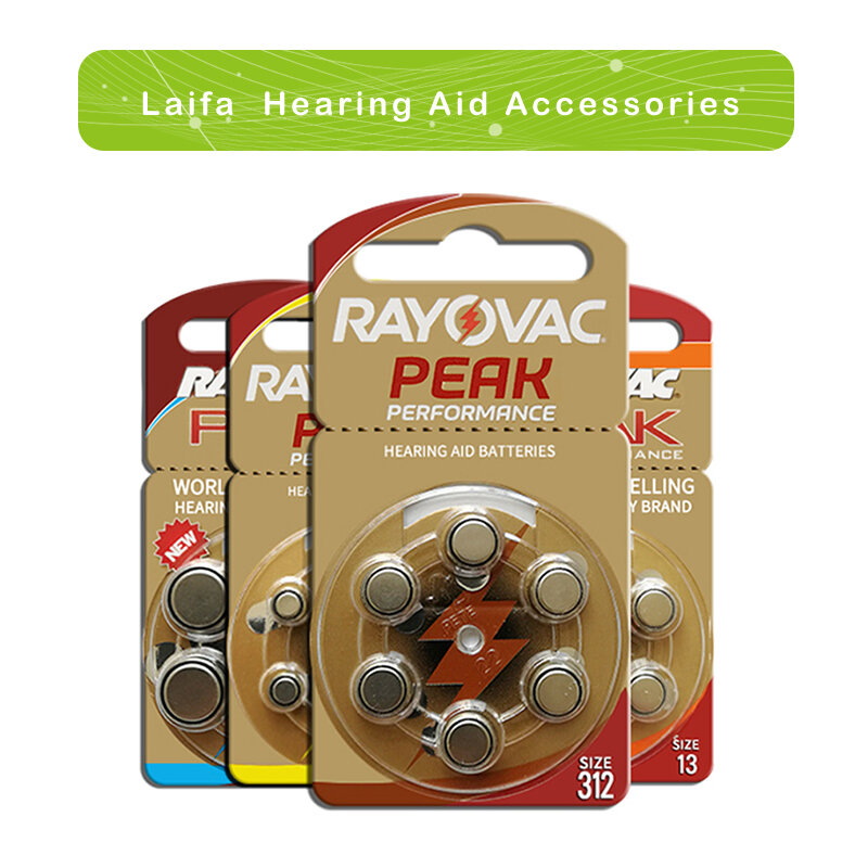 Rayovac Peak 60 Pcs Zinc Air Hearing Aid Batteries A13 PR48 ZA13 A312 PR41 ZA312 10A A10 PR70 ZA10 675 Battery For Hearing aids