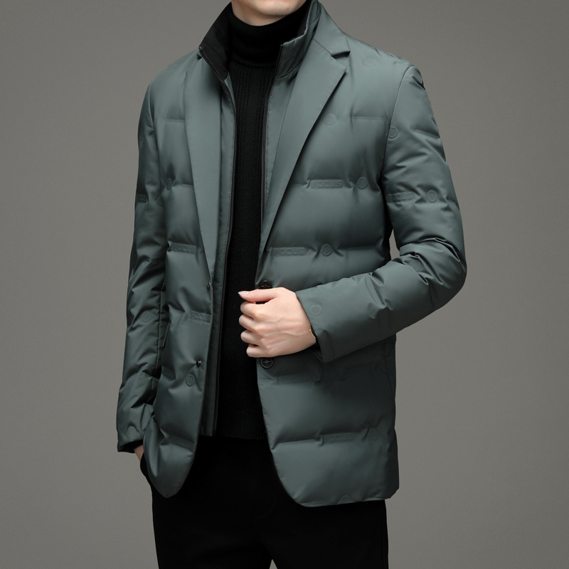 parkas Coats Man Down Jacket 2023 New Arrival Men Business Casual Classic Suit Collar 90% Gery Duck Down Coat Keep Warm parkas