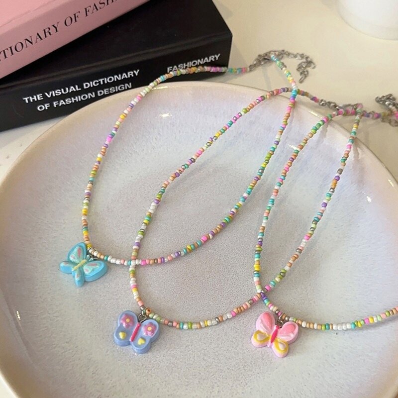 Charme borboleta colorida DIY artesanato resina animal pingente para pulseiras colar
