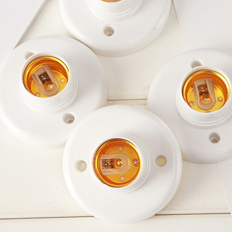 10Pcs E27 Plastic Screw Lamp Holder Round Lamp Holder Bulb Socket Holder Adapter