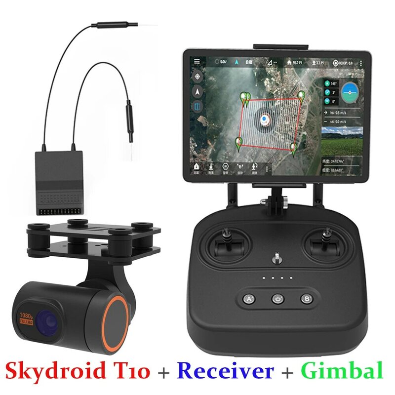 Telecomando Skydroid T10 con Mini fotocamera R10 Reciever 4 in 1 con trasmissione mappa digitale da 10km per macchina per la protezione delle piante
