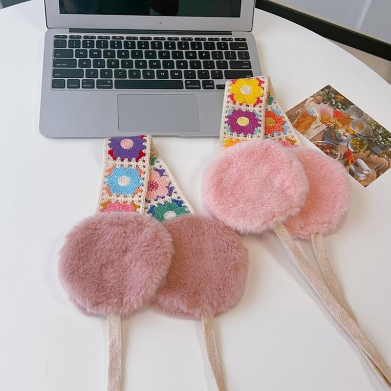 Paraorecchie antivento lavorato a maglia Crochet Flower Headband Ear Warmer per donna uomo Keep Ear Warm Cold Weather Supplies