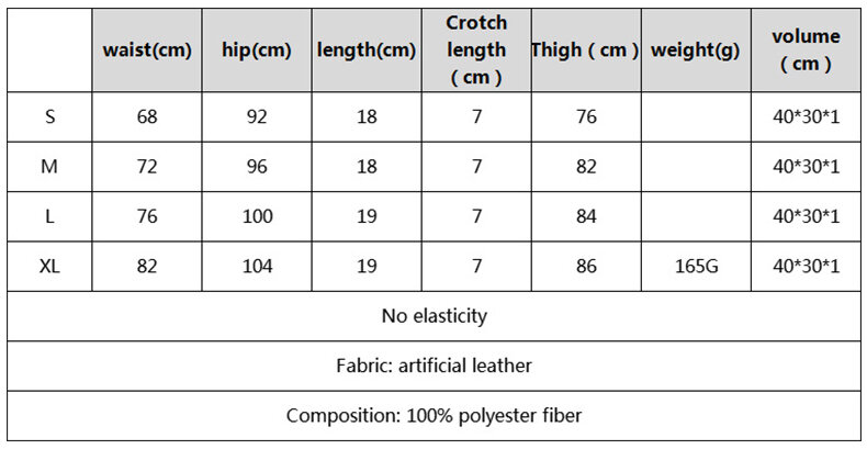 New Sexy Summer and Autumn Stretch  Tight Black Faux Leather Shorts Casual Shorts Leather Pants for Women