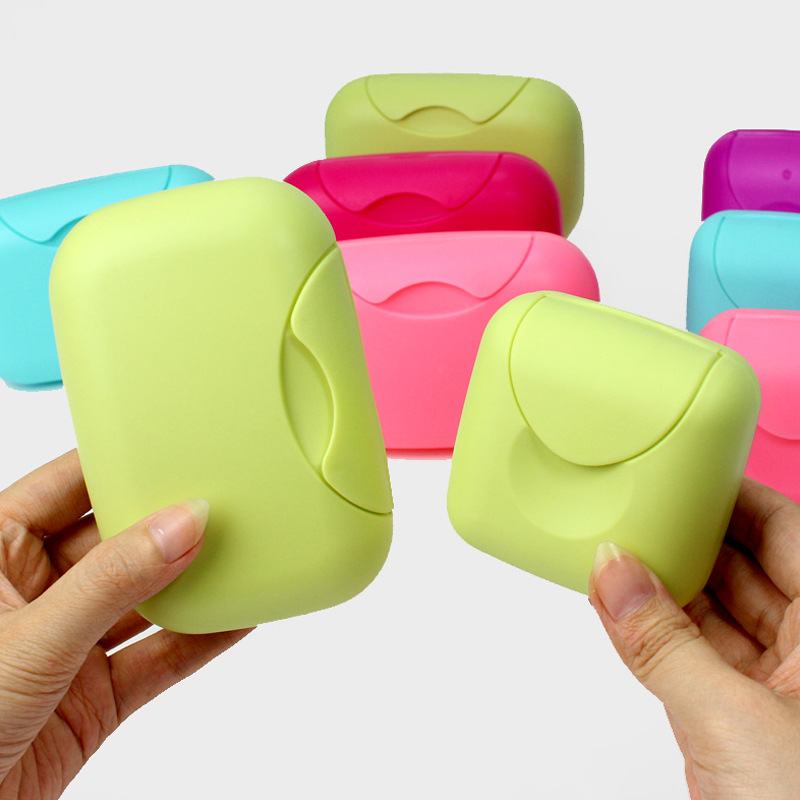 Saboneteiras de Plástico portátil com tampa, recipiente do sabão, tamanhos pequenos e grandes, adequado para o banheiro, viagens, casa, cor doce, 1pc