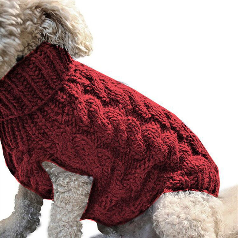 Szczeniaczek swetry dla małych średnich psów koty ubrania zimowe ciepły golf dla zwierząt Chihuahua kamizelka miękki płaszcz Yorkie pluszowa kurtka