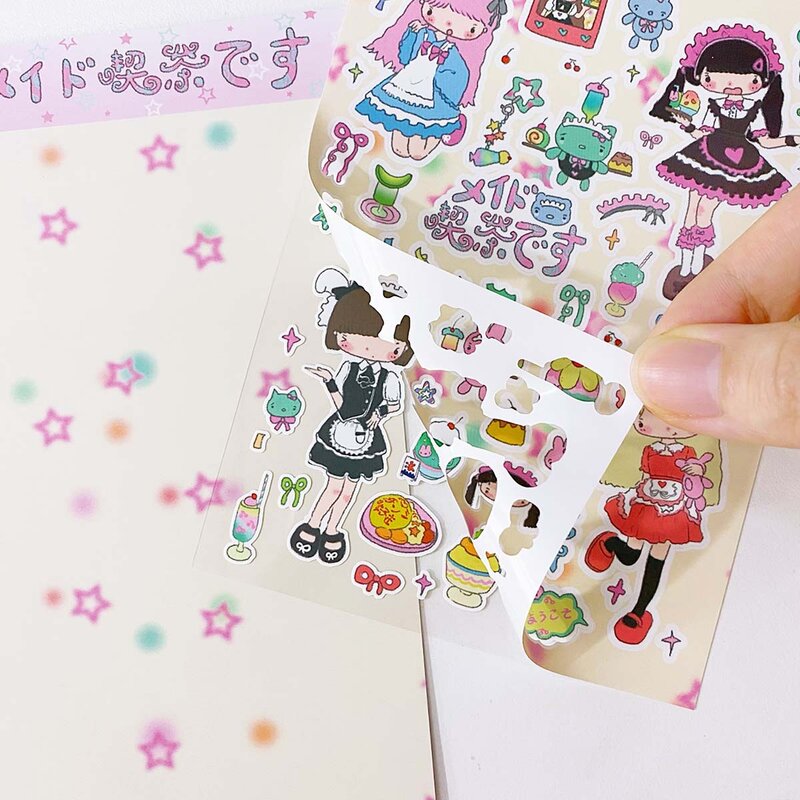 1Pc Scrapbook Stationery Sticker DIY Material Arts Character Decorative Sticker Crafts Album Journal Planner Cute Sticker