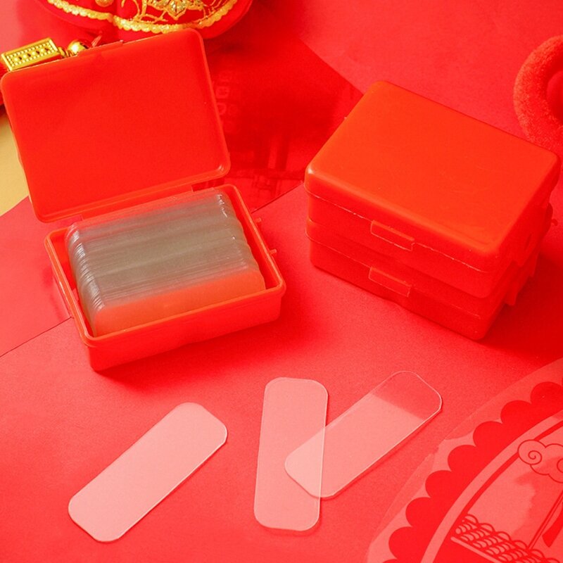60 unids/pack de pegatinas invisibles, cinta adhesiva transparente sin huellas, cinta de fijación adhesiva, pegatinas de sellado para manualidades artísticas DIY