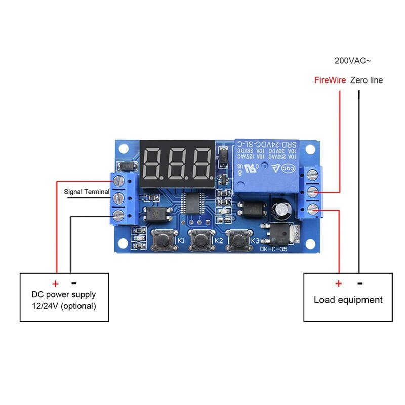 With Case 24V LED Display Automation Digital Delay Timer Control Switch Relay Module Relay Cycle Control Time Module