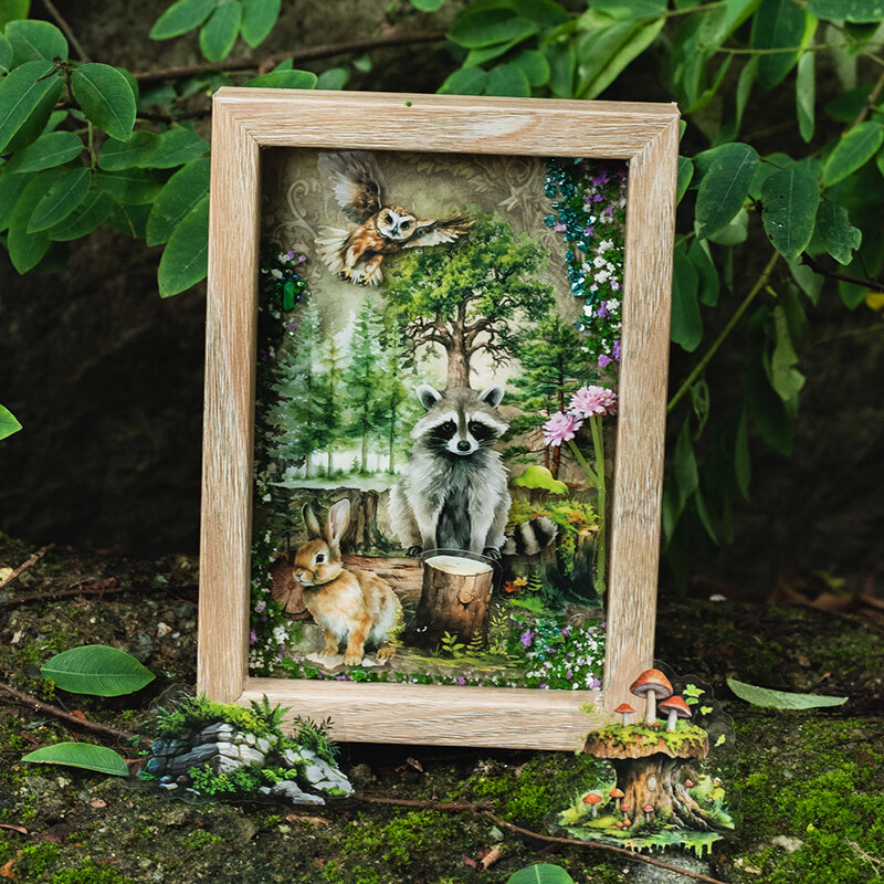 Stiker hewan peliharaan, 6 buah/lot seri rumah hutan lucu indah perekat dekoratif