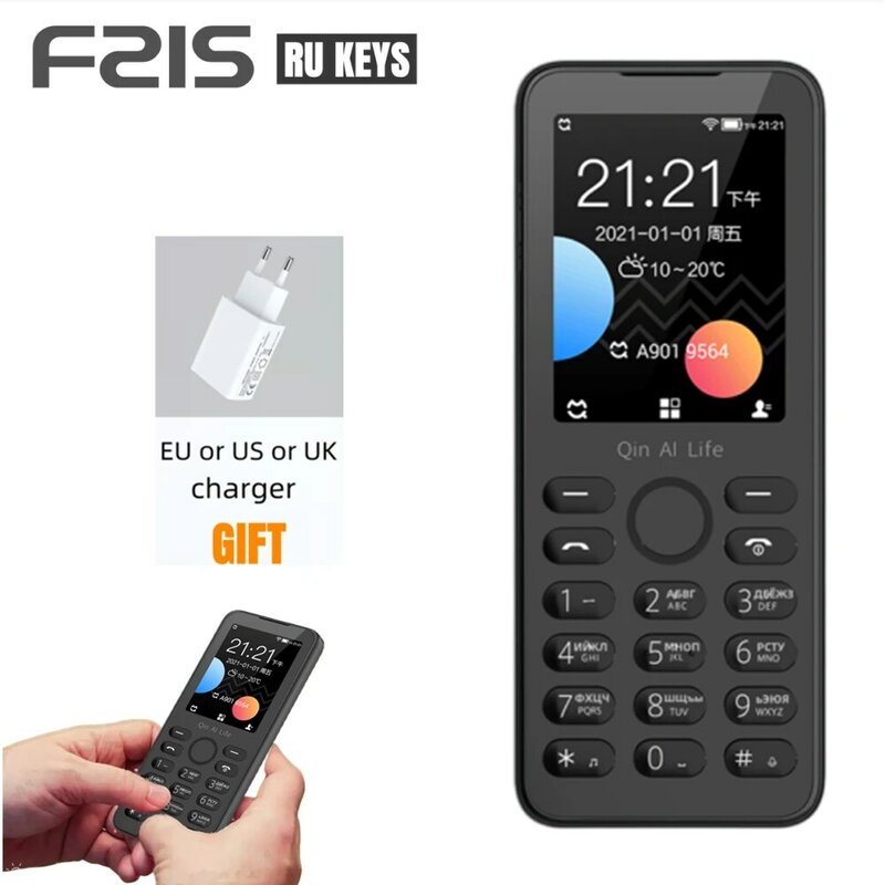 RU Keys Русский Qin F21S мобильный телефон