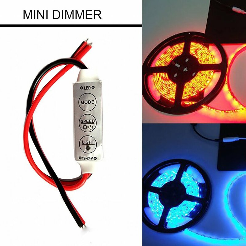 Mini Dimmer automatyczny Dimmer 5V 12A zdalny regulator LED do pojedynczy kolor 5050/3528 listwy Led regulator jasności