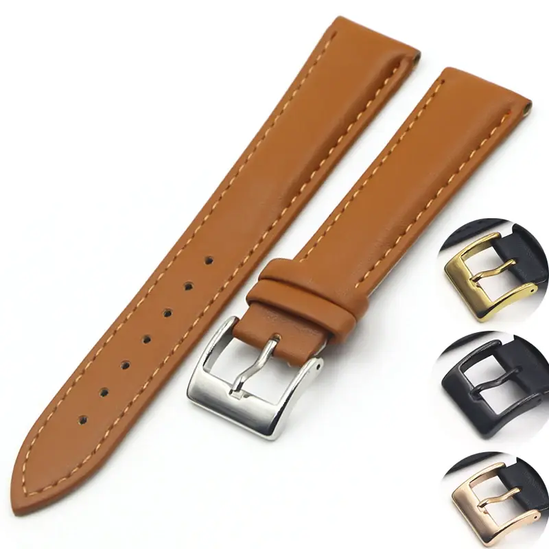 Genuine Leather Watchbands Calfskin Replace Wristwatch Straps 18mm 20mm 22mm  Watch Accessories Men Women Soft Watchband