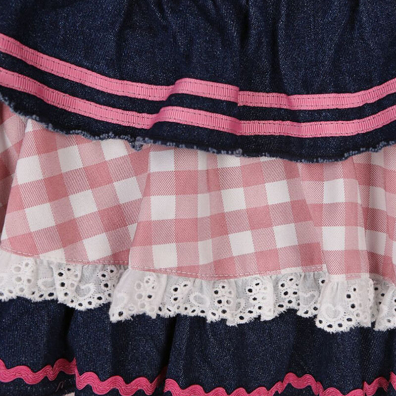 Женская кружевная мини-юбка в стиле преппи в стиле «лолита»