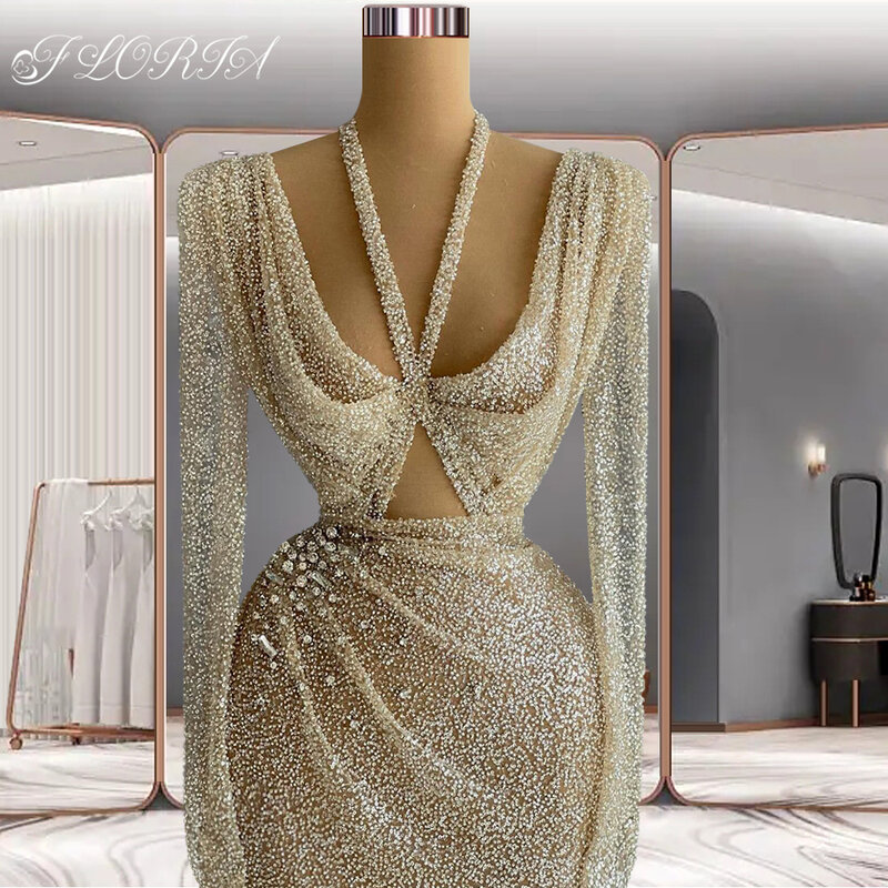 Elegante árabe lantejoulas frisado formal vestido de noite glitter peplum vestidos de festa vestidos de celebridade personalizado baile comprimento do assoalho