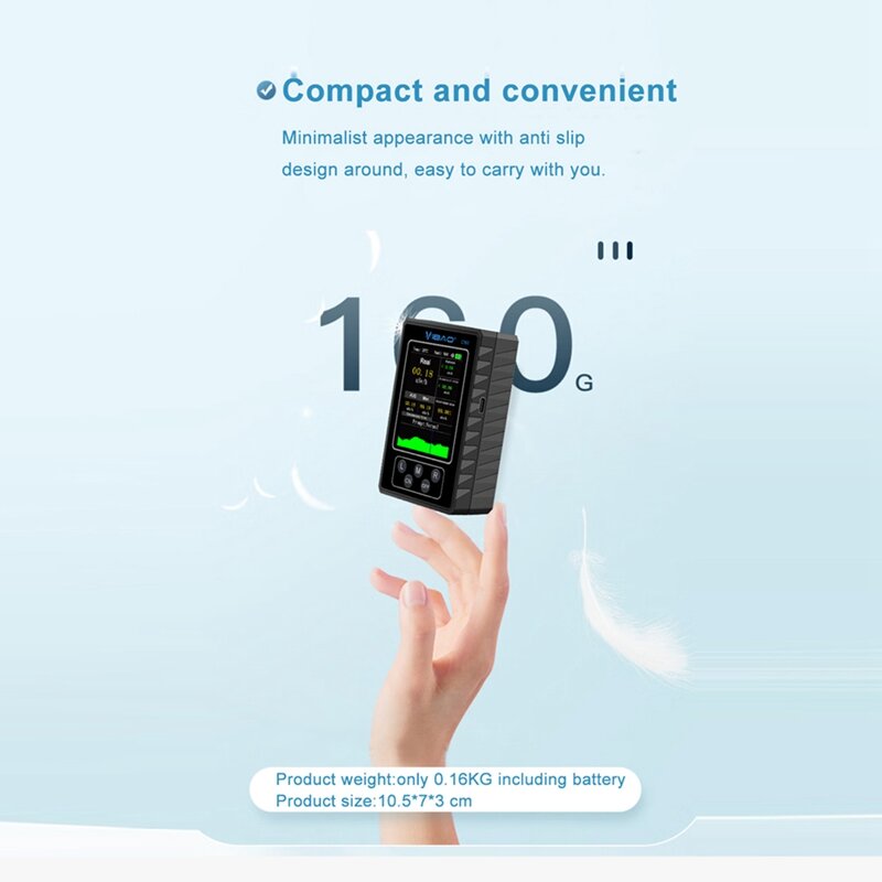 Vibao-ポータブルigerカウンター,充電器,デジタル,六角形のスプレー,温度計c101