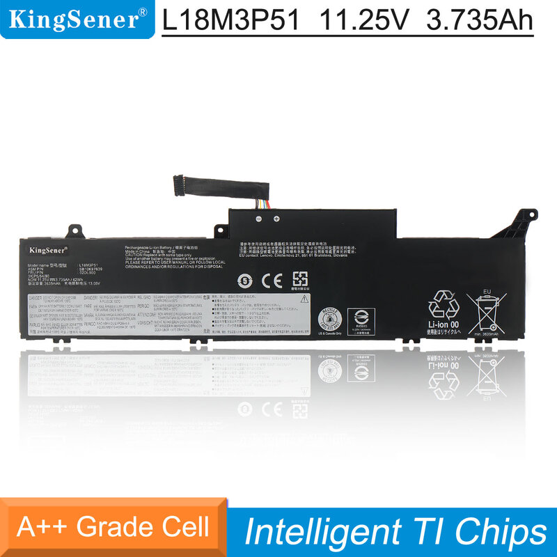 Аккумулятор KingSener L18M3P51 L18M3P52 для ноутбука Lenovo ThinkPad E490S 02DL000 SB10K97640 02DL002 L18C3P51 L18S3P51 11,25 V 42WH