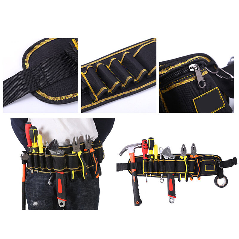 Multifuncional ferramenta de armazenamento cintura saco, Repair Tools Organizer, Oxford pano, comprimento ajustável, resistente ao desgaste Hardware Toolkit Bag
