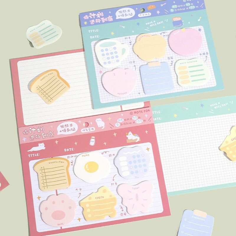 Sticky Note Pads Set for Study, Memo Pads, INS Style, To Do List, Memo Pads, Measge Paper, 6 em 1, Adhesive Note Tabs, School