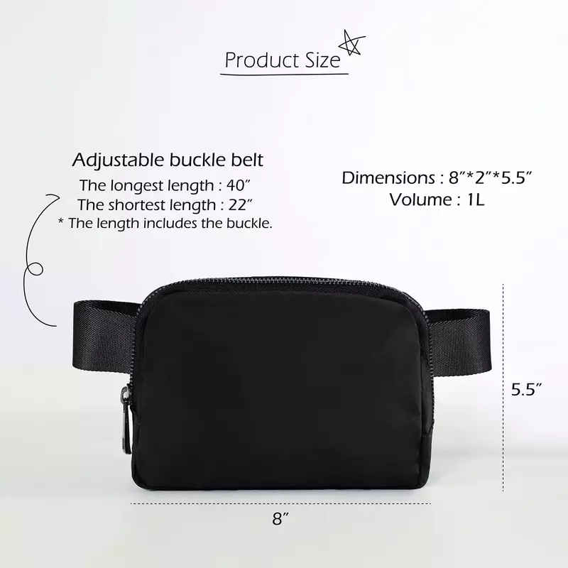 Impermeável Oxford tecido Crossbody Bag, Textura resistente a riscos, Esportes ao ar livre e lazer telefone, Saco de cintura