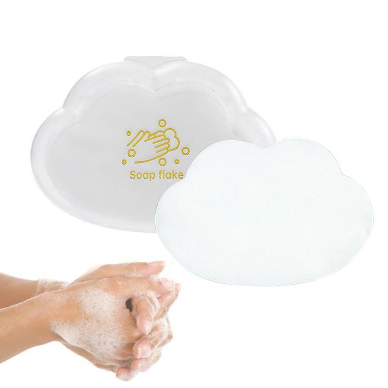 Soap Sheets For Traveling 50 PCS Mini Soap Flakes Soap Sheets Portable Skin Friendly Hand Washing Paper Sheets For Outdoor