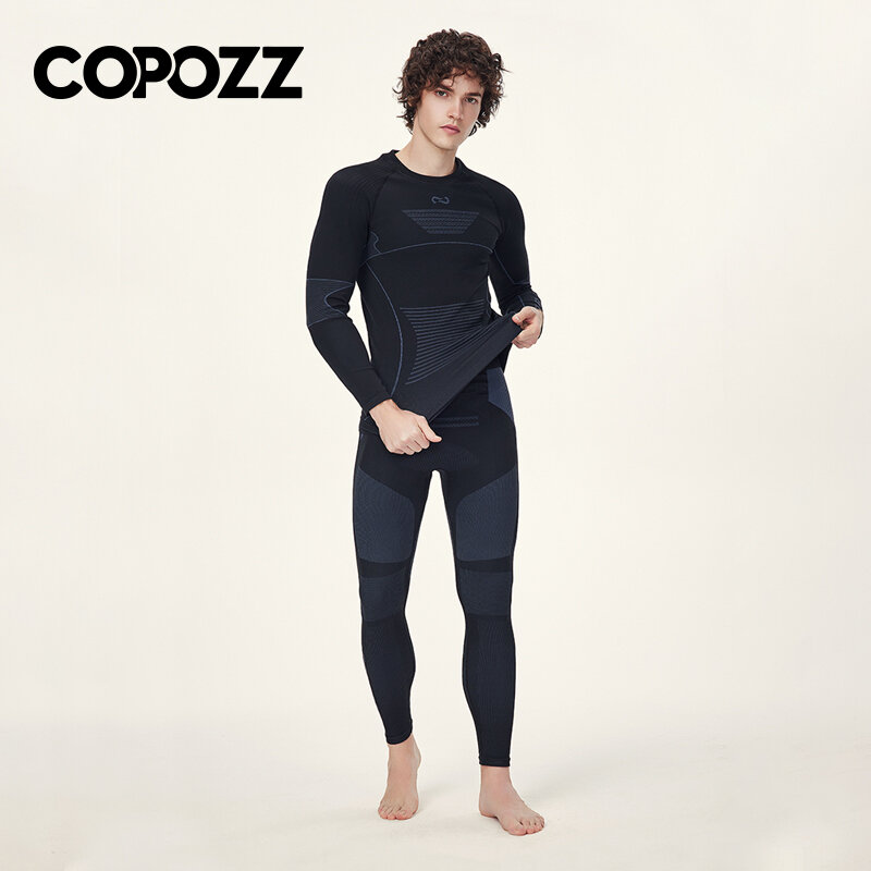 Комплект спортивного термобелья COPOZZ для мужчин и женщин, Быстросохнущий Спортивный костюм, облегающие рубашки и куртки для фитнеса и тренировок