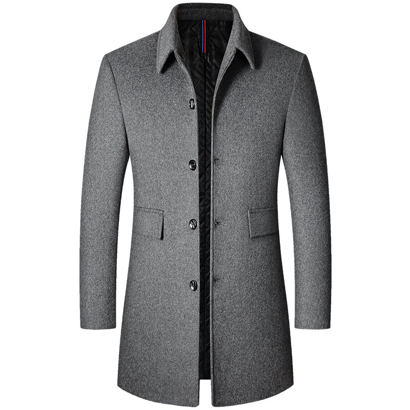 Эксклюзивное мужское осенне-зимнее удобное приталенное повседневное модное мужское шерстяное пальто для работы в стиле джентльмена на свадьбе