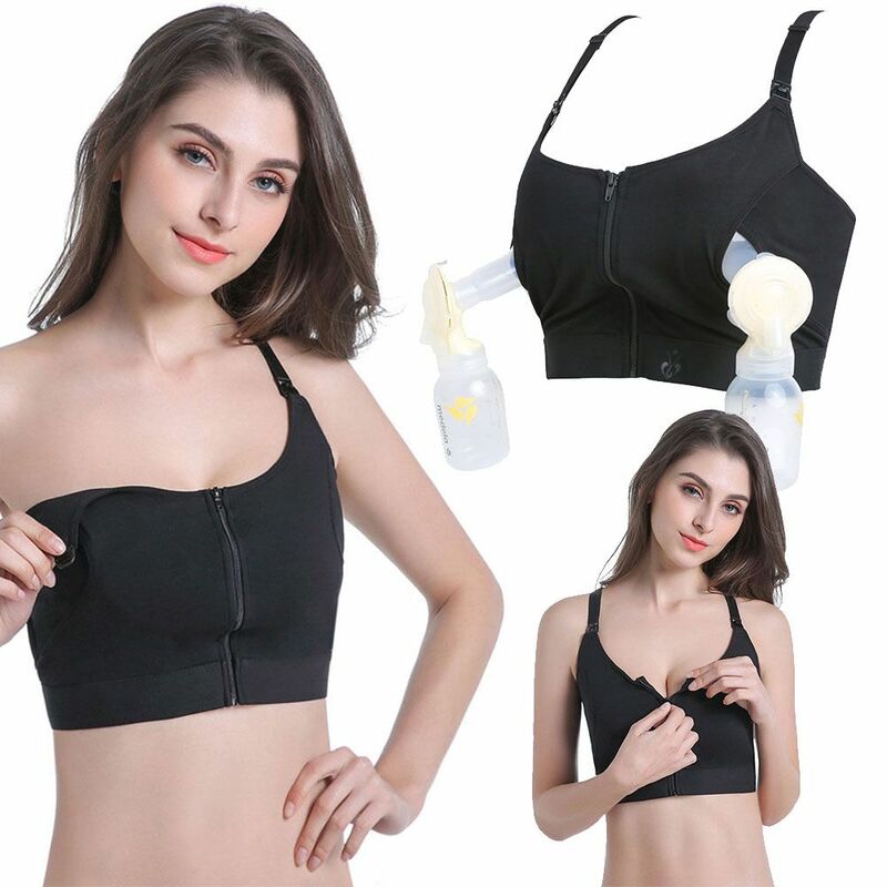 Front Zipper Plus Size Breast Pump Bra Special Nursing Bra Breastfeeding Pumping Bra Maternity Bra For Breast Pump