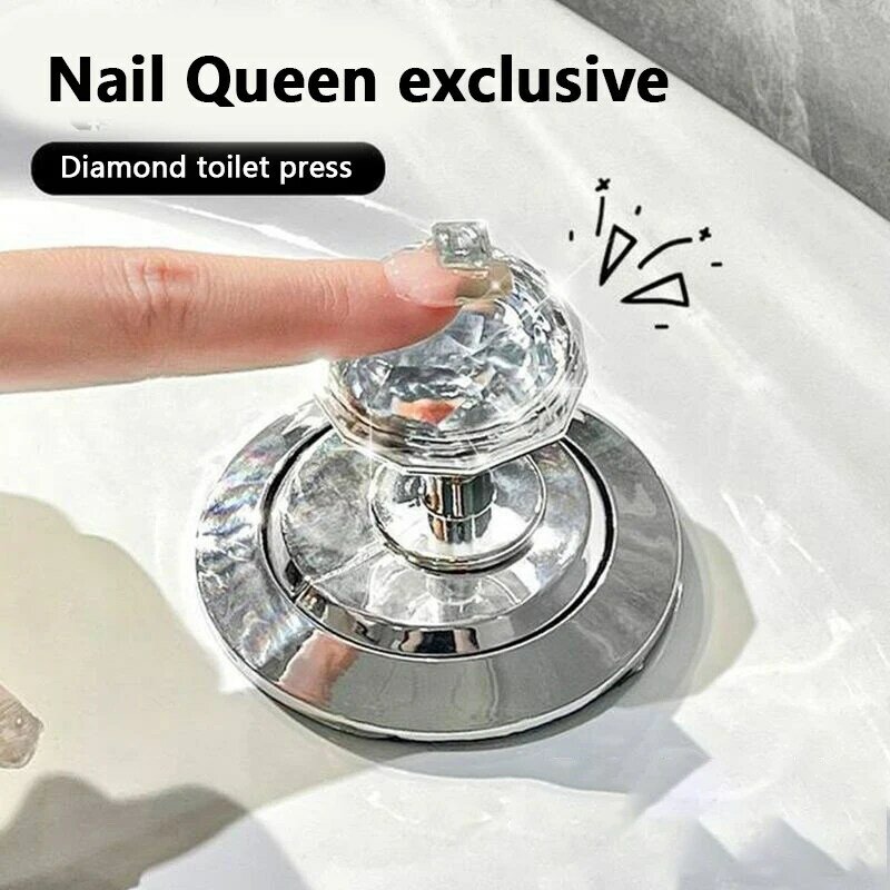 Selbst klebende Diamant-Toiletten presse Wassertank Spül knopf Badezimmer WC-Knopf Assistent Nail Art Türgriff Haupt dekoration