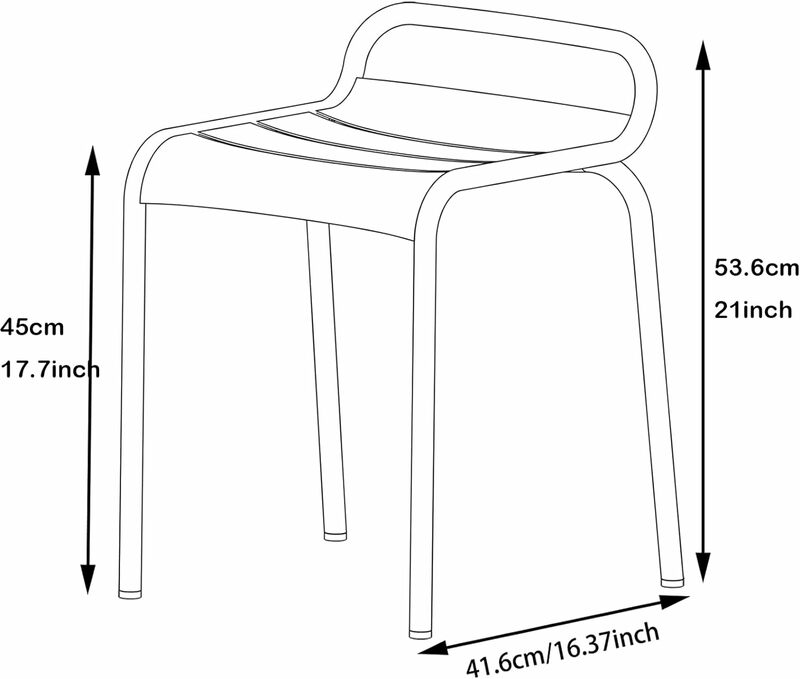 BOKKOLIK Set di 2 sedie da giardino moderne sedia da pranzo da cucina in metallo da 21 pollici di altezza con schienale basso per sedie da bar per interni all'aperto