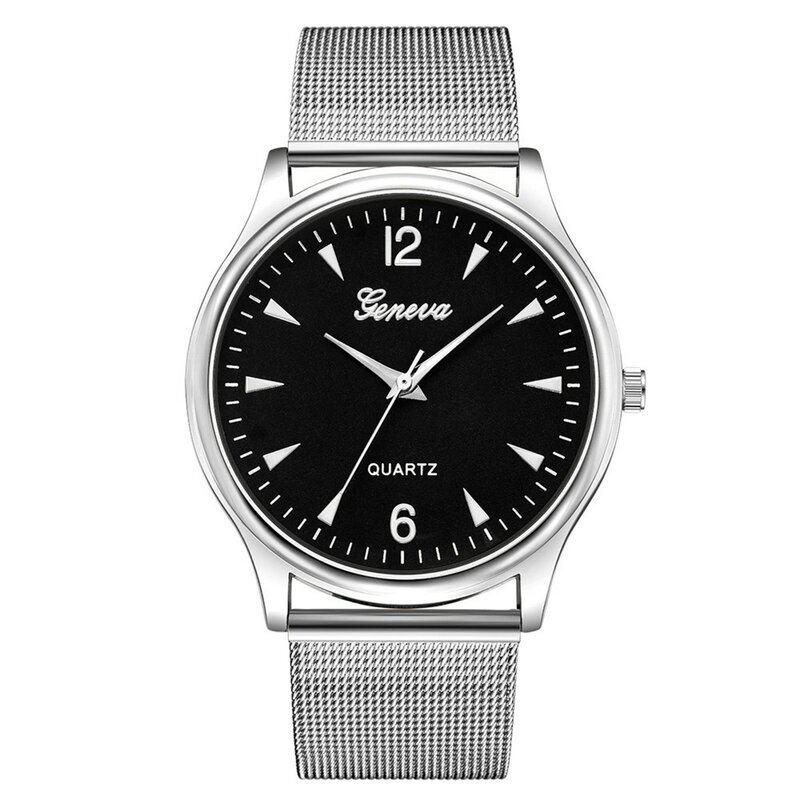 Luxury Fashion Stainless Steel Mesh Belt Watch Mens Quartz Calendar Watches Silver Elegant Man Watch Atmosphere Men'S Watch