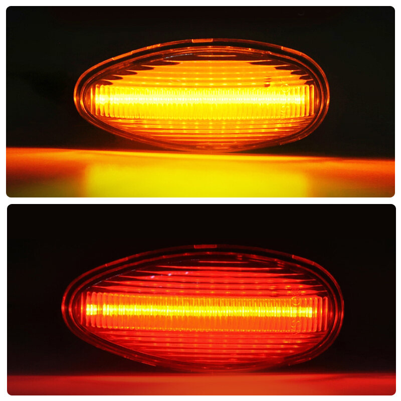 12V Clear Lens Front Amber Rear Red LED Side Marker Lamp Assembly For Chevrolet Silverado 2500HD 3500HD 2001-2014 Parking Lights