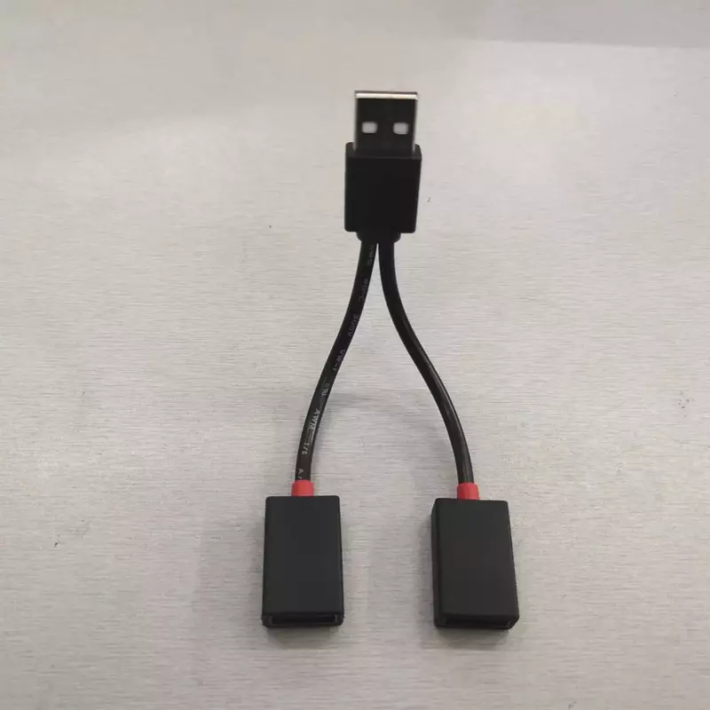 Cabo divisor USB do carro, cabo adaptador multifunções, cabo de carregamento para o iphone, android telefone inteligente, hub, 1 em 2 out