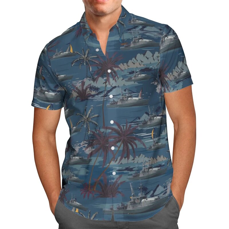 Camisa hawaiana de manga corta para hombre, ropa de calle de gran tamaño, 3D, Anime, verde, playa, verano, 5XL, Homme-863 Social