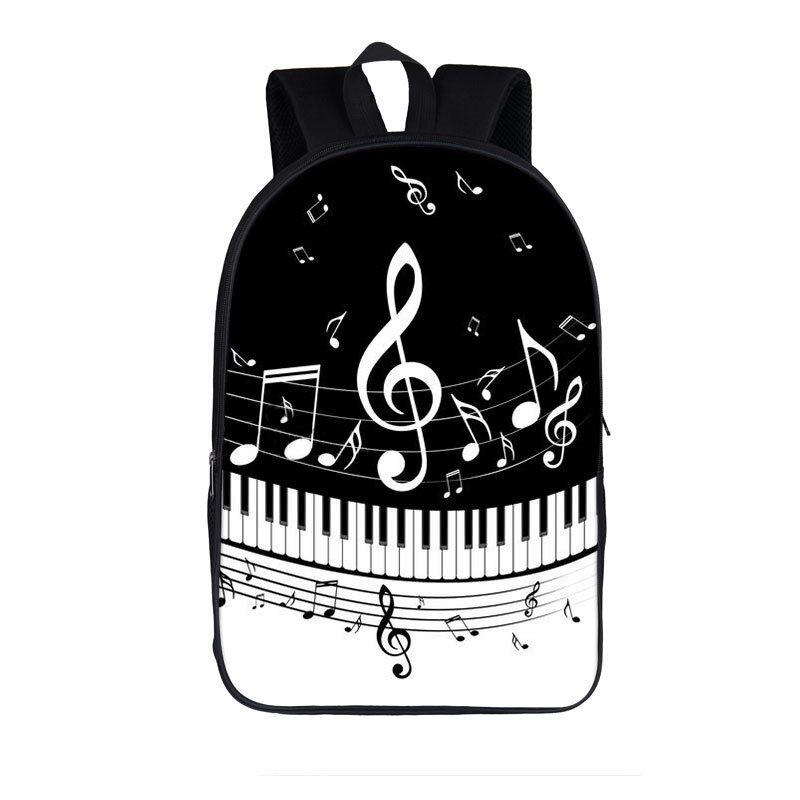 Mochila de Piano/guitarra/nota musical para hombres y mujeres, bolsa de viaje para niños, mochilas escolares para adolescentes, niños y niñas