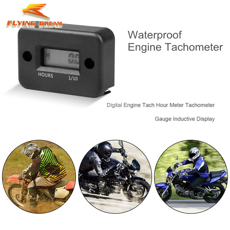 Digital Hour Meter LCD Counter para ATV Motocicleta, instrumentos, relógios, snowmobile, gasolina, barco, gerador, bicicleta, acessórios de carro