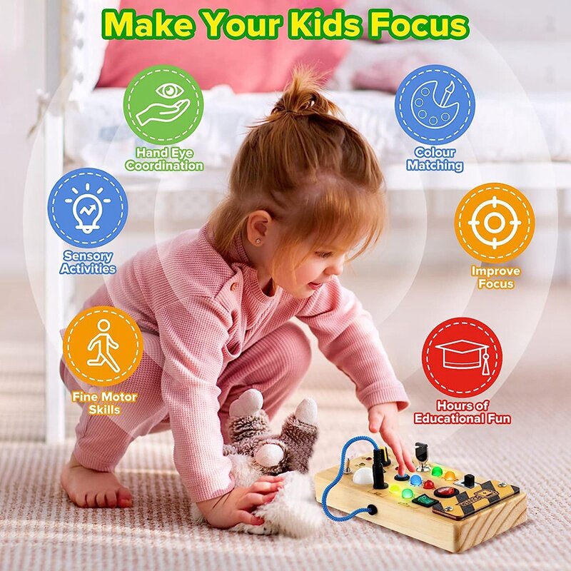 Toddler Busy Board Toys Busy Board Toys With Light Switch Toy For Activity,Christmas & Birthday Gift