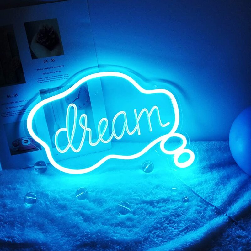 Letrero de luz de neón LED con letras de buenas noches, señal de neón, decoración de la habitación de Hello Dream, vacaciones, fiesta de navidad, regalos de bebé, decoraciones de boda